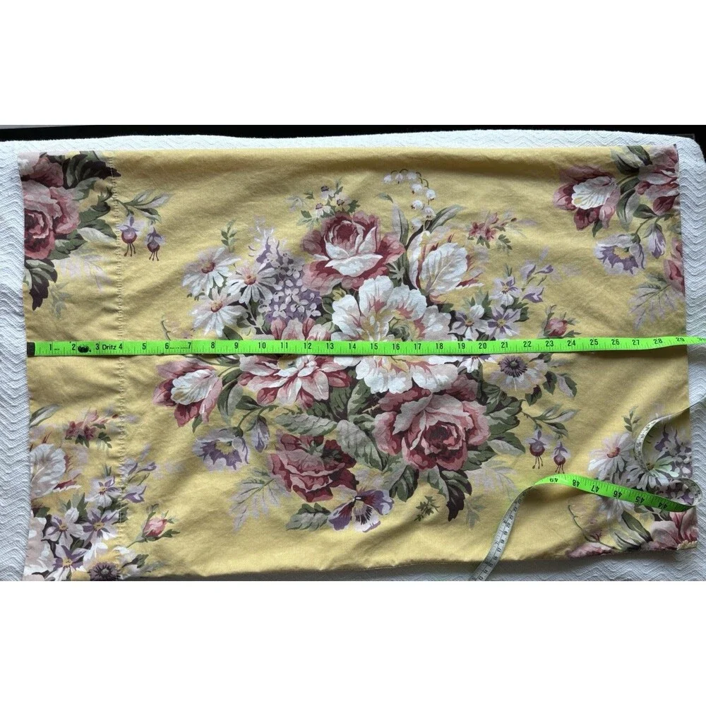 Pair Of 2 Ralph Lauren Standard Size Pillowcases Yellow Floral Sophie Brooke USA